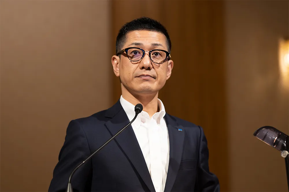 President Tanabe chairing the General Meeting of Shareholders
